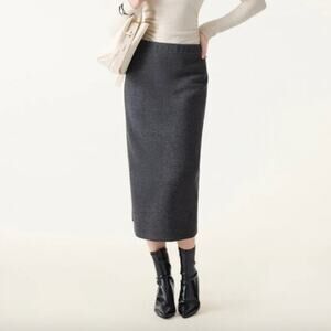 OGL Skirt Size M NEW Ribbed H-line Pull-on Midi Skirt Heather Black Gray